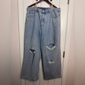 Cider Light Blue Distressed Boyfriend Jeans